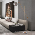 Zhongshan cheap living room glass shade golden corner floor lamp